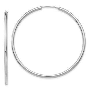 14k White Gold Polished Endless Hoop Earrings (Style H997)