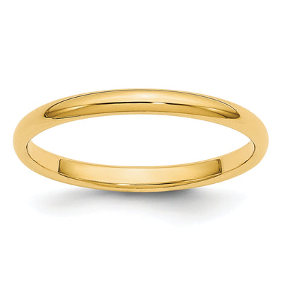 14K Yellow Gold Lightweight Half Round Band