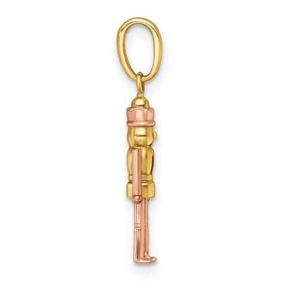 14K with Rose-plating Polished Nut Cracker Charm