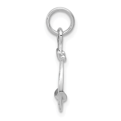 14K White Gold Solid Polished 3-D Anchor Charm, 21 x 14mm