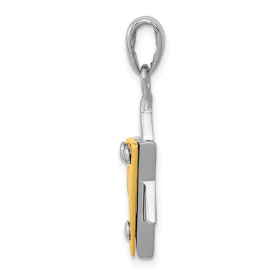 14K Two-tone Star of David Pendant, 31 x 18mm