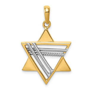 14k Two-tone Star of David Pendant (Style K1286)
