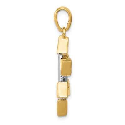 14K Two-tone Star of David Pendant, 33 x 21mm