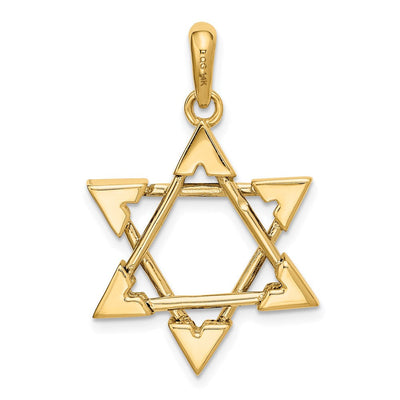 14K Two-tone Star of David Pendant, 33 x 21mm