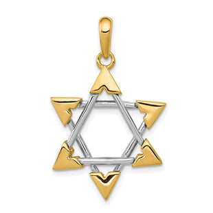 14k Two-tone Star of David Pendant (Style K1289)