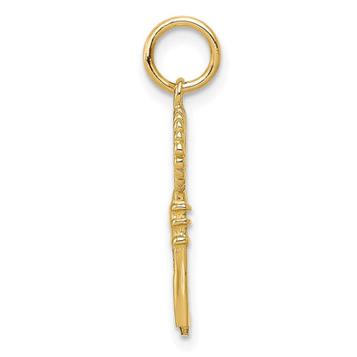 14K Polished Key Charm, 23 x 7mm