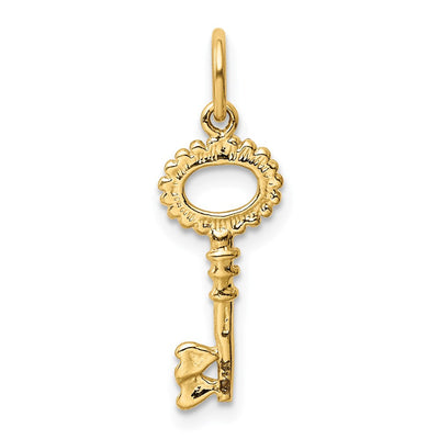 14K Polished Key Charm, 23 x 7mm