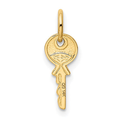 14K Polished 3D Rounded Top Key Charm, 16 x 6mm