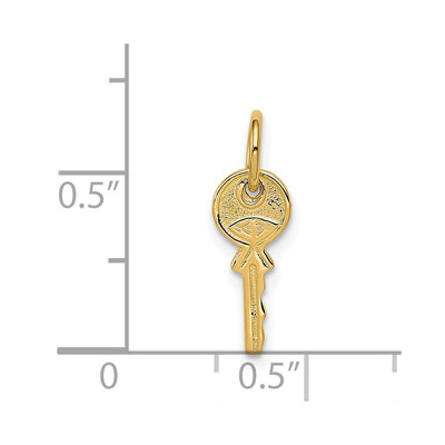 14K Polished 3D Rounded Top Key Charm, 16 x 6mm