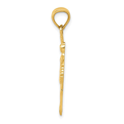 14K Pink Enameled Ballerina Pendant