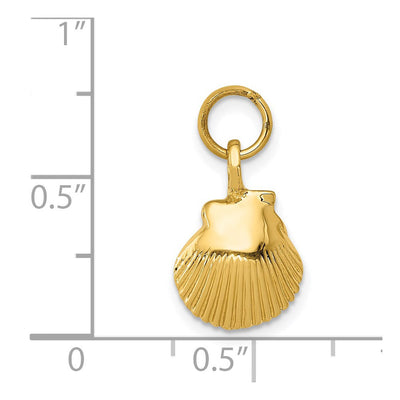 14K Seashell Pendant, 18 x 10mm