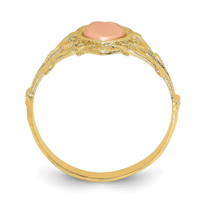 14K Two-tone Heart Ring