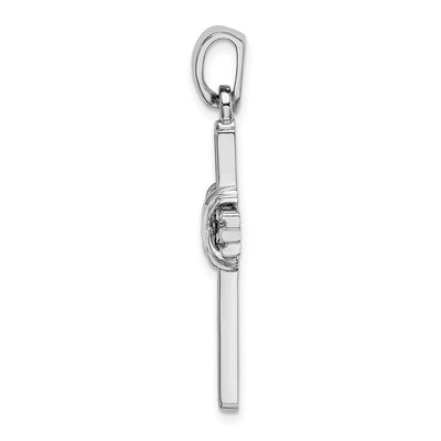 14K White Gold Passion Cross Pendant, 35.15 x 19.45mm