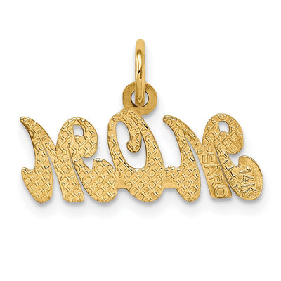 14K Mom Charm, 18 x 19mm