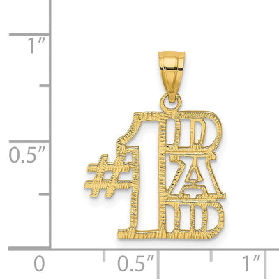 14K #1 Dad Charm, 19 x 16.3mm