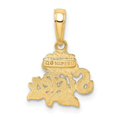 14K SISTER Rose Pendant