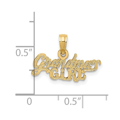 14K Grandma'S Girl Charm, 11.8 x 19.5mm