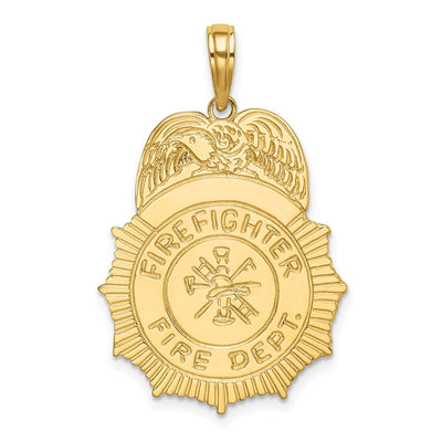 14K FIREFIGHTER FIRE DEPT. Badge Charm