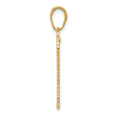 14K Palm Tree Pendant, 27 x 13.5mm