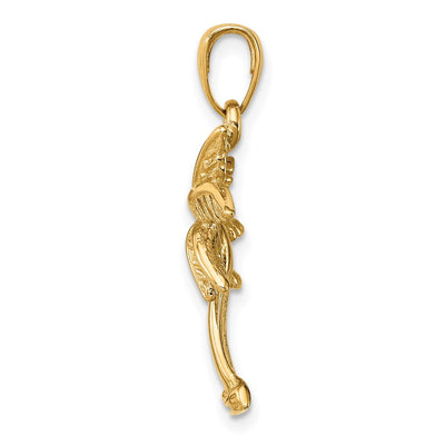 14K Palm Tree Pendant, 26.5 x 17mm