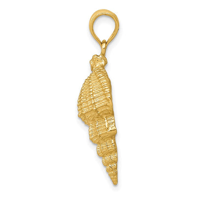 14K Conch Shell Pendant, 30 x 11mm