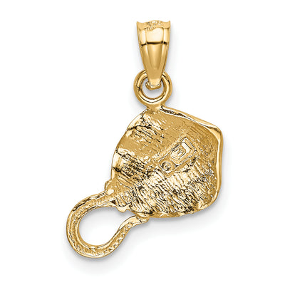 14K Stingray Pendant, 19 x 12mm