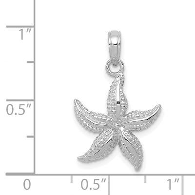 14K White Gold Starfish Pendant