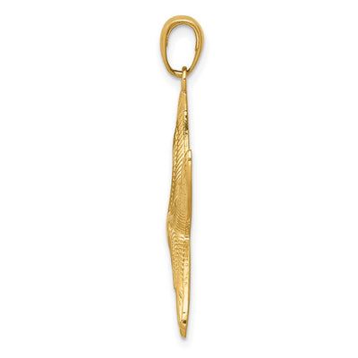 14K Diamond-Cut Starfish Pendant, 34 x 26mm