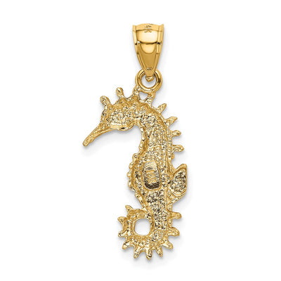 14K Seahorse Pendant, 26 x 11mm