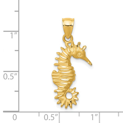 14K Seahorse Pendant, 26 x 11mm
