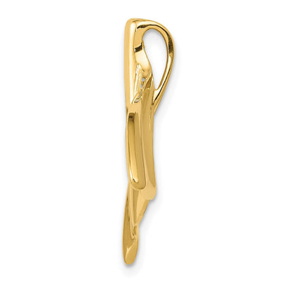 14K Whale Tail Chain Slide, 22 x 22mm
