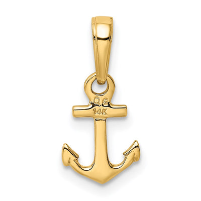 14K Mini Anchor Pendant