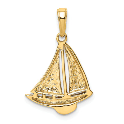 14K Sailboat Pendant, 24 x 16mm