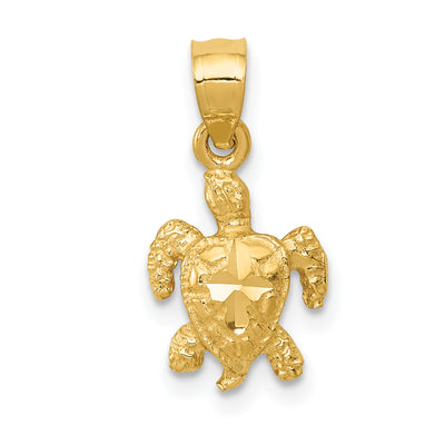 14K Turtle Pendant, 19 x 8mm
