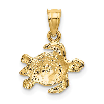 14K Turtle Pendant, 17 x 13mm
