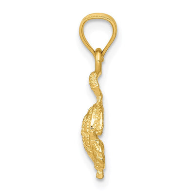 14K Turtle Pendant, 18.5 x 9mm