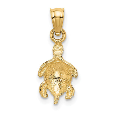 14K Turtle Pendant, 18.5 x 9mm