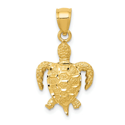 14K Turtle Pendant, 25 x 14.5mm