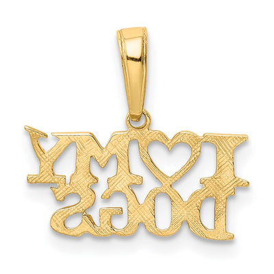 14K I HEART MY DOGS Pendant