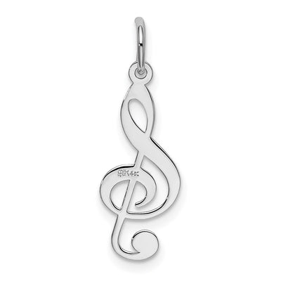 14K White Gold Polished Treble Clef Charm