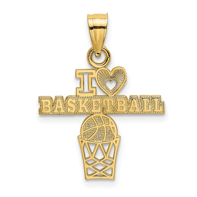 14K I HEART BASKETBALL Charm