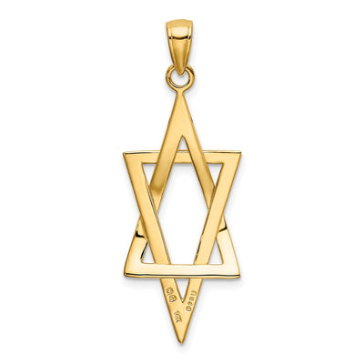 14K Elongated Star of David Pendant