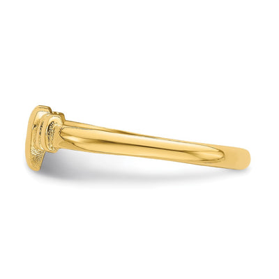 14K Heart w/Cut-Out Cross Ring