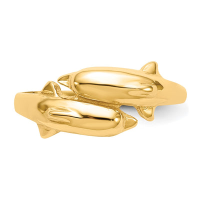 14K Double Dolphin Ring