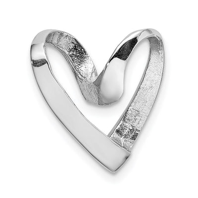 14K White Gold Polished Heart Chain Slide, 20.15 x 16.6mm