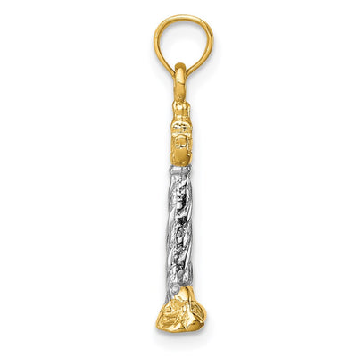 14K White Gold/Rhodium 3D St. Augustine Lighthouse Pendant