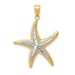 14k Yellow & Rhodium Pendants Style K4175 - Classique Jewelry Inc.