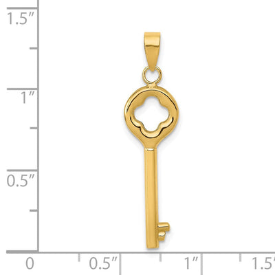 14K Polished 3-D Key Charm, 34 x 9mm