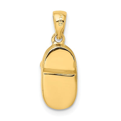 14K 3D Two-tone Baby Shoe Charm