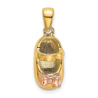 14K 3D Two-tone Baby Shoe Charm
